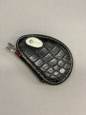 Echte Leder Schlüsseltasche Auto Schlüsseletui Schlüsselmappe Schwarz