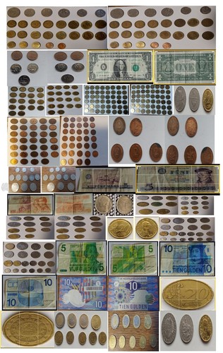 Konvolut münzen mit banknoten - münzen,
