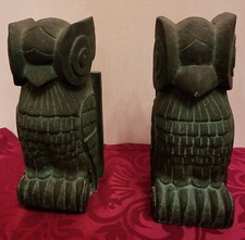 Buchstützen Holz Eulen Kunst