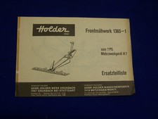 Original Ersatzteilliste für Holder Frontmähwerk 1365-1 passend zu H7  - Rarität