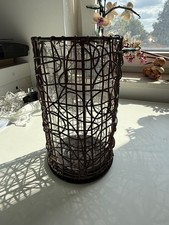 Partylite espresso Twist Pillar Kerzenhalter Rattan mit P90258