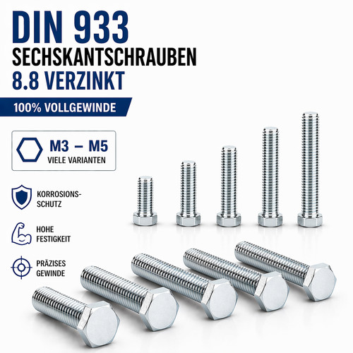 Sechskantschrauben din 933 - sechskantschrauben,