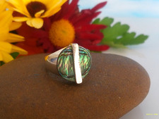 Wunderschöner älterer Ring Silber 925, phantastischer See Opal, verstellbar
