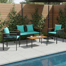 4tlg Gartenmöbel Set Rattan
