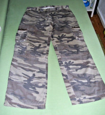 Damenhose Tarnfarbe Feldhose Cargo Grün viele Taschen Zipper Gr.38 camouflage