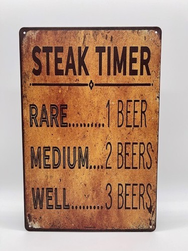 Blechschild steak timer - steak,
