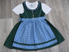 Kinder Dirndl mit Bluse und Schürze 3ltg. grün Isar Trachten Teenager