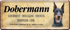 Zauberhaftes Hundeschild DOBERMANN Metallschild Charaktereigenschaften NEU OVP