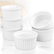 6x Keramik Ø9 Crème-Brûlée Schälchen Mini Souffle Auflauf Form Förmchen Tapas