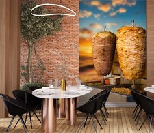 3D Open-Air Grill M0988 Geschäft Tapete Wandbild Selbstklebend Handel Romy