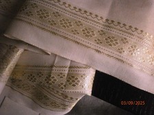 Indischer Stoff Sari Deko rosè mit Golddekor 5,70 x 1 m