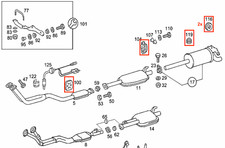 Mercedes Benz W201 190 Auspuffgummi Set Komplett Original