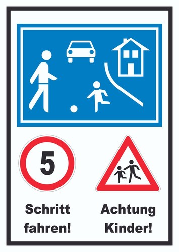 Spielstraße schrittfahren - spielstraße,