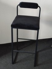 2er Set BARHOCKER - Rückenlehne - schwarz - Metallgestell