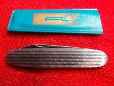 Taschenmesser GML Leegebruch im Etui mit Werbung alt