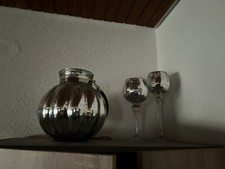 3er Set Glas Vasen Deko
