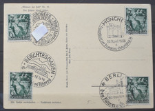 DEUTSCHES REICH - POSTKARTE - 1938 - VIER VERSCHIEDENE STEMPEL
