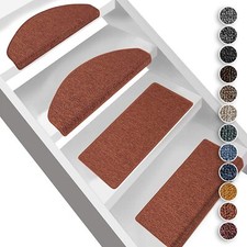 Stufenmatten Treppenschoner London Treppenmatten 15er  SET Halbrund Groß