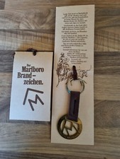 Alter Marlboro Schlüsselanhänger. Messing, Latigo-Leder