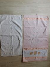Handtücher Handtuch-Set 2tlg. Frottee-Material 100% Baumwolle lachs/weiß