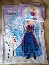 Kinder Bett Set Kissen + Decke mit Anna & Elsa Bettwäsche 40x60 cm / 100x135 cm