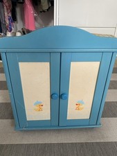 Holz Puppenschrank Baby Born In Blau