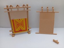 PLAYMOBIL Ritterburg Mittelalter INDIANERDORF - WEBSTUHL  2 TEPPICHE NEU A