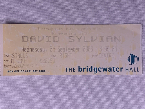 David sylvian japan ticket - sylvian,