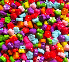 10 - 100 Acryl Perlen Blumen