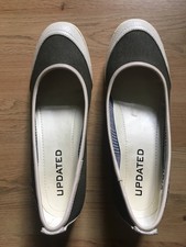 Tolle Ballerinas  mit Absatz - Updated - Gr. 38 Damen Schuhe grau, weiß