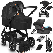 Kombi-Kinderwagen BIANKA 3 IN 1 Babywanne Autositz Kinderwagen  Verdeck XXL Räde