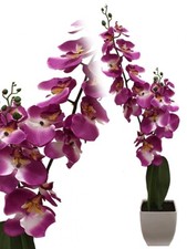 Künstliche Orchidee lila 55 cm Kunstpflanze Kunstblume Seidenblume Deko McPalms
