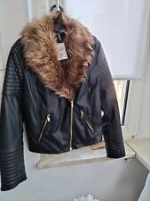 Damenbikerjacke Kunstleder Mit