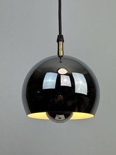 Mid Century Kugellampe Chrom Deckenlampe Pendellampe Ø15 cm Vintage 60er 70er(2)