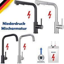 Wasserhahn Niederdruck Küchenarmatur mit Ausziehbar Brause Küche Mischbatterie