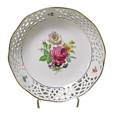 Burg Lindau Durchbruchporzellan Gebäckschale Schale Obstschale ca. 19 x 4,5 cm