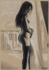 schöne schlanke nackte Frau