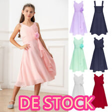 DE!Mädchen Kleid festlich Langes Blumenmädchenkleider Hochzeits Party Festkleid