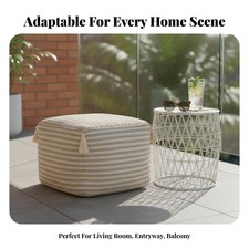 Rundder Hocker Strickpouf