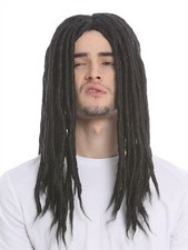 Perücke Damen Herren Karneval Dreadlocks Rasta Reggae Rastafari schwarz lang