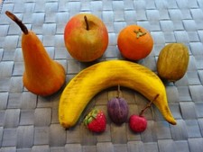 Holz-Deko-Obst, massiv Holz