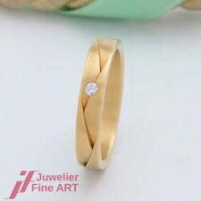 Furrer Jacot Trauring /Ehering - 18K/750 Gelbgold - 1 Brillant 0,03ct - NEU