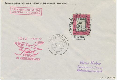 Ddr 1957 jahre luftpost in - ddr,
