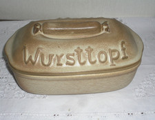 Wursttopf Keramiktopf  Steinzeug  Deckel  Kasserole vintage