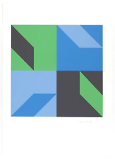 Anton Stankowski handsigniert nummeriert datiert Serigrafie 70 x 50 cm