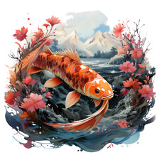 10x car sticker koi fish