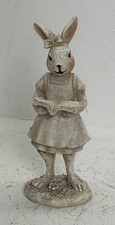 Osterhase Hase Osterdeko Hasenmädchen mit Buch Deko Ostern 15 x 7 x 5 cm