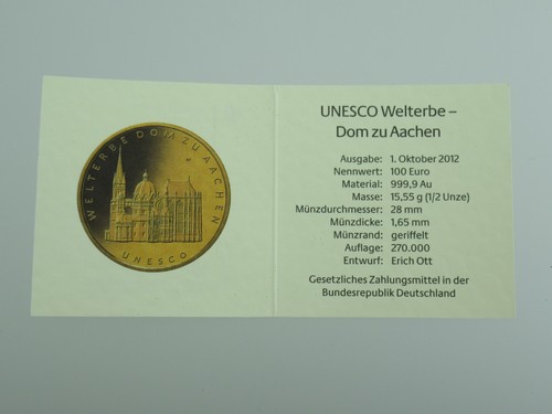 100 euro goldmünze 2012 - 100,