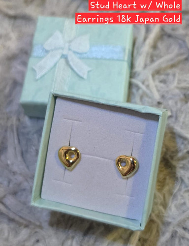 Herz ohrstecker 18k - ohrstecker,