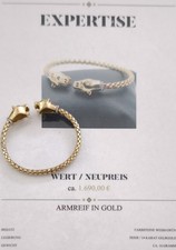 Panther Armspange 585 Gelbgold 16,12gr.mit Brillianten und Smaragd